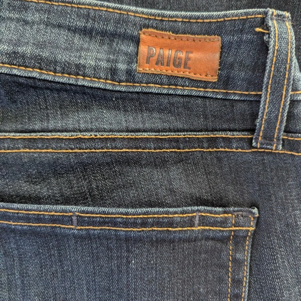 PAIGE Skyline Skinny Low Rise Dark Wash Denim Jeans Women's Size 28 Sleek Modern